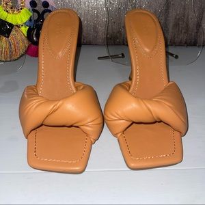 Never worn beige mules!